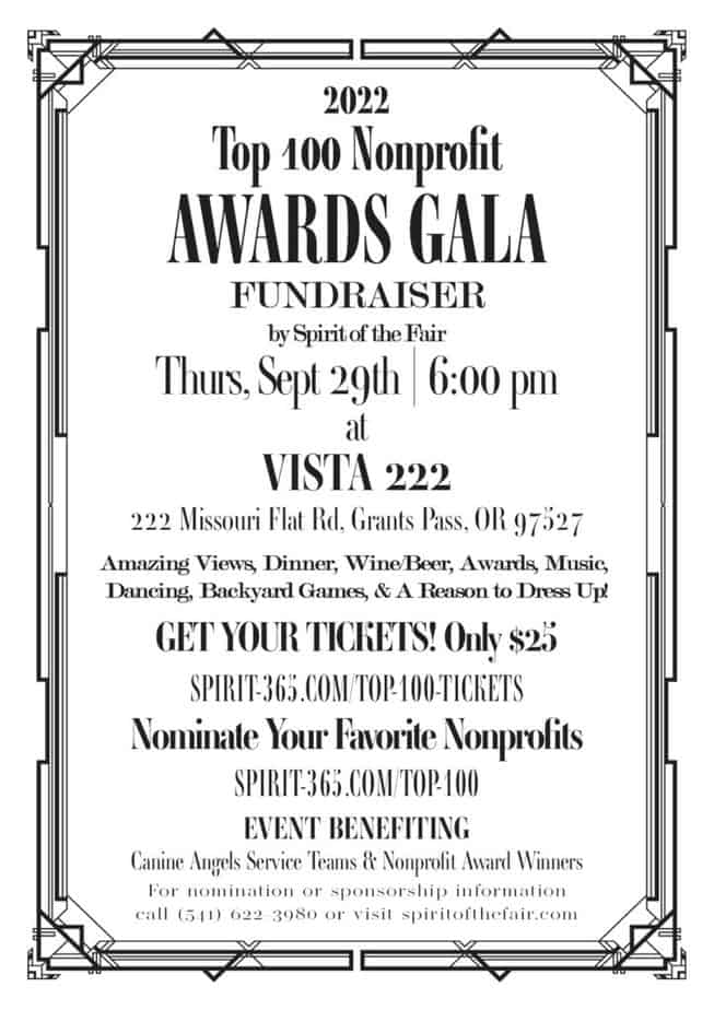 Top 100 Nonprofit Awards Gala - Vista 222 - Grants Pass